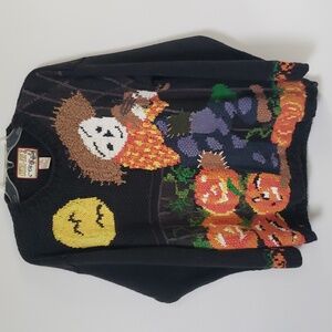 Crystal-Kobe Chunky Sweater Womens M Halloween Harvest Pumpkin Jack O' Lanterns